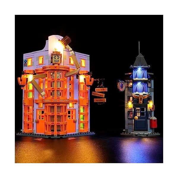 YEABRICKS LED Lumière pour Lego-76422 Harry Potter Le Chemin de Traverse : Weasley, Farces pour sorciers facétieux Modèle de 