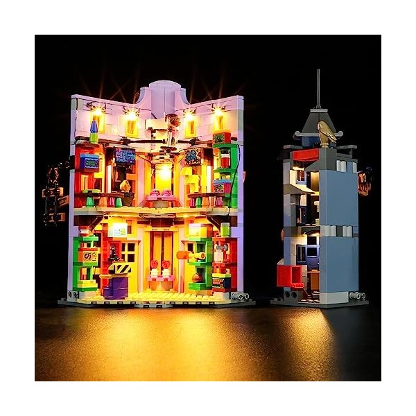 YEABRICKS LED Lumière pour Lego-76422 Harry Potter Le Chemin de Traverse : Weasley, Farces pour sorciers facétieux Modèle de 