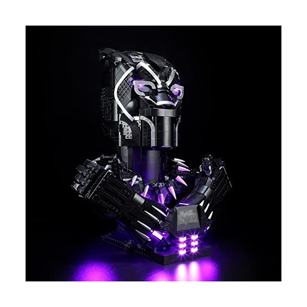 YEABRICKS LED Lumière pour Lego-76215 Marvel Black Panther Modèle de Blocs de Construction Ensemble Lego Non Inclus 