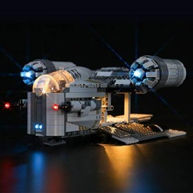 YEABRICKS LED Lumière pour Lego-75292 Star Wars The Mandalorian Bounty Hunter Transport Modèle de Blocs de Construction Ense