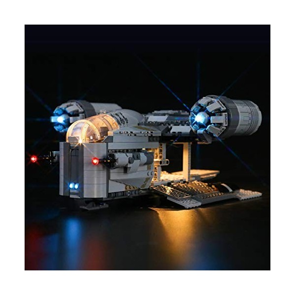 YEABRICKS LED Lumière pour Lego-75292 Star Wars The Mandalorian Bounty Hunter Transport Modèle de Blocs de Construction Ense