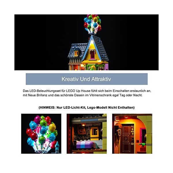 Kit déclairage pour Lego Disney et Pixar Carls House 43217 Pas Un modèle Lego , Ensemble déclairage LED Compatible avec Le