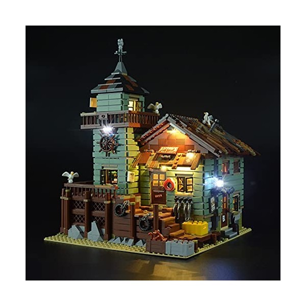 GEAMENT Jeu De Lumières pour Ancien Magasin des pêcheurs Old Fishing Store - Kit Déclairage LED Compatible avec Lego Ideas