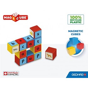 Geomag, Magicube Word Building Clips, Jeux Magnétiques pour Enfants dès 3 Ans, pour Apprendre lAnglais, Pack de 79 Pièces