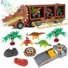 Victse Dinosaure Jouet Camion Transporteur, Dinosaure Figurine et Voitures Jouet Garcon, Dinosaure Jeu Voiture Dinosaure Cade