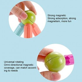 Ensemble de Boules et de Tiges Magnétiques, Bâton Magnétique Jouets à Faire Soi-même pour Enfants Ensemble de Blocs de Constr