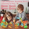 4-Pejiijar Jeu Construction Magnetique Enfant 52 Pièces Blocs Construction Magnétiques, Jouet Educatif 3D Créatif, Magnetic B
