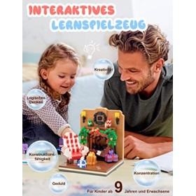 Lot de jouets de construction de Noël - 1000 pièces - Scène de maison de Noël avec cheminée - Cadeaux de Noël - Chaussettes d