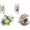 Kit de construction de bouquet de fleurs, 389 pièces, mini plantes succulentes en pot, kit de construction créatif, cadeau po