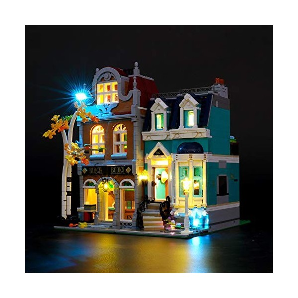 GEAMENT Jeu De Lumières pour Bookshop Librairie Modèle en Blocs De Construction - Kit Déclairage LED Compatible avec Lego 