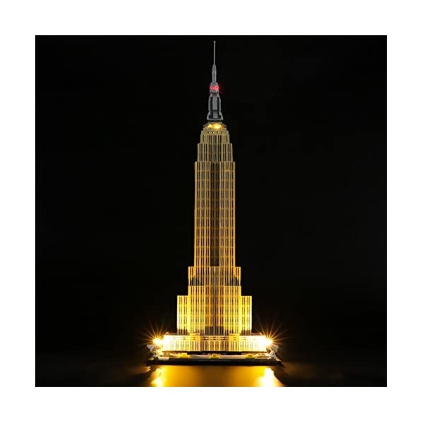 GEAMENT Jeu De Lumières pour lempire State Building - Kit Déclairage LED Compatible avec Lego Architecture 21046 Jeu Lego 