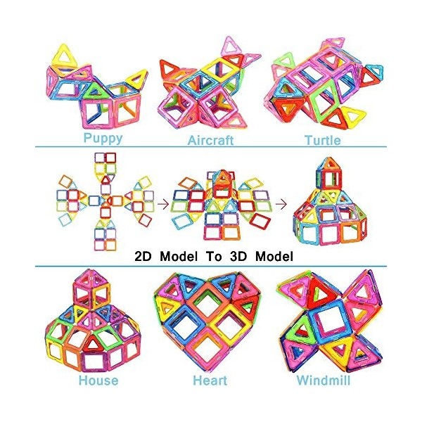 McDou Blocs de Construction Magnétique, Jeux de Construction Magnétique Jouet et Cadeau Educatif et Instructif pour Enfants 