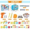 LIHAO Kit de Mosaique Enfant Puzzle 3D, 400pcs Jouet de Montessori Jeu de Construction Éducatif avec Perceuse Électronique, C