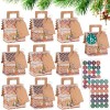 24pcs Calendriers de lAvent Kraft Boites Cadeau Noël Triangulaire Boîtes de Calendrier de lAvent+Autocollant Numérique DIY 