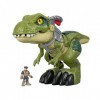 Imaginext Figurine Dinosaure Redoutable T-Rex, avec manette pour faire bouger le dinosaure et faire claquer ses mâchoires, Jo