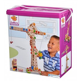 Eichhorn - Maxi Grue 5 en 1 - Jeu de Construction Bois - 170 Pièces - Dès 6 Ans - Bois de Hêtre Labellisé FSC - 100039097