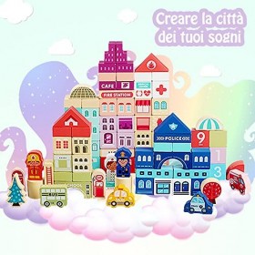 KOKOBOX 100 Cube Bois Enfant Jouet Enfant 3 4 5 Ans Jouet en Bois Jeu De Construction en Bois Construction Enfant Bloc De Con