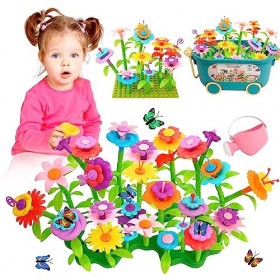 Nukdey Jeu de Construction de Jardin de Fleurs 144PCS - Jouet de Construction de Fleurs - Set de Jeu de Construction Créatifs