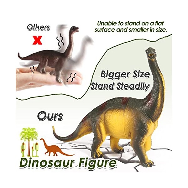BUYGER Dinosaure Jouet avec Tapis de Jeu pour Enfant 3 4 5 Ans, 58 Pièces Figurines de Dinosaures Puzzle Clôture de Montage R
