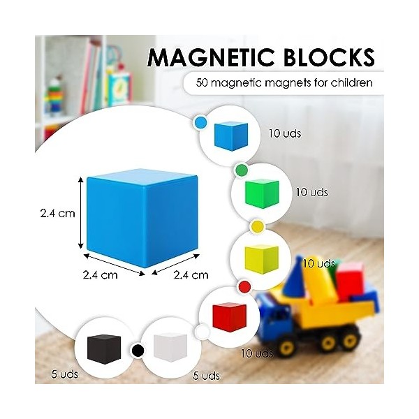 Construction Magnetique Enfant Jeu de Magnetique Bloc de Construction  Magnétique Jeux Aimanté Enfant 122PCS Bloc Construction