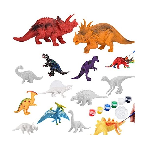 TuYines Dinosaure Kit de Peinture,Jouet Dinosaure,Kit de Loisir Créatif,Jouet Dino Peinture Activités Manuelles de Cadeaux d