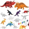 TuYines Dinosaure Kit de Peinture,Jouet Dinosaure,Kit de Loisir Créatif,Jouet Dino Peinture Activités Manuelles de Cadeaux d