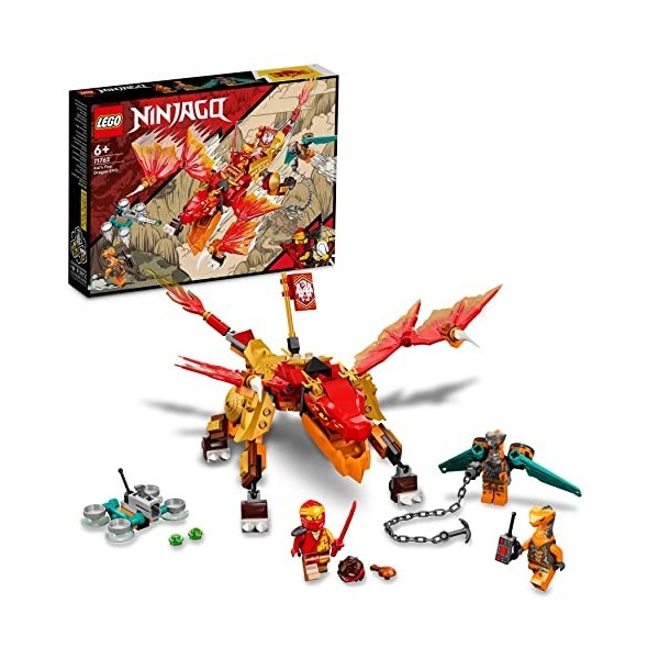 Lego 71762 Ninjago L’Évolution Dragon De Feu De Kai, Jouet pour Enfants +6 Ans, Set avec Figurines Guerriers Serpents avec ba