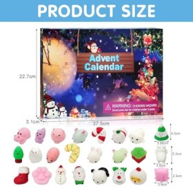 Calendrier de lAvent 2023,24 Jours Calendrier de lAvent Compte à rebours de Noël,Avent Petits Cadeaux avec 24 animaux Mochi