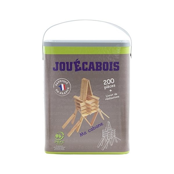 Jouecabois- Baril Jeu de Construction de 200 pièces, J1