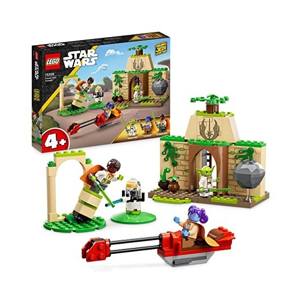 LEGO 75358 Star Wars Le Temple Jedi de Tenoo, avec Maître Yoda, Sabres Laser, Figurine de Droïde et Speeder, Jouet de Constru