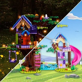 Booyuer Friends Tree House Kit de Construction avec Lumiere LED, 751 PCS Amitié Forêt DIY Appartement avec des Glissements de