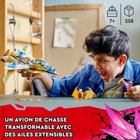 LEGO 71770 Ninjago Le Jet Dragon d’Or de Zane, Ensemble avec Jouet davion et Figurines de la Série TV Cristallisés, pour Gar