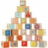 Lewo 26 PCS Blocs de Bois ABC Blocs Jeux de Construction Très Grand Alphabet Letters Block Set Jouets Éducatifs Montessori po