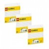 LEGO Set: 3 x 11010 Plaque de Base Blanche