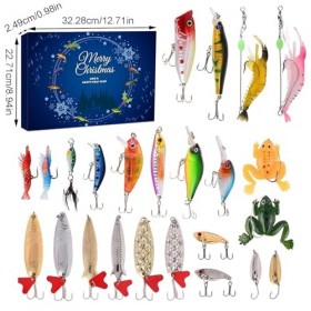 Calendrier de lAvent 2024 jours avec matériel de pêche, calendrier de lAvent 2024, leurres de pêche, cadeau de Noël pour le