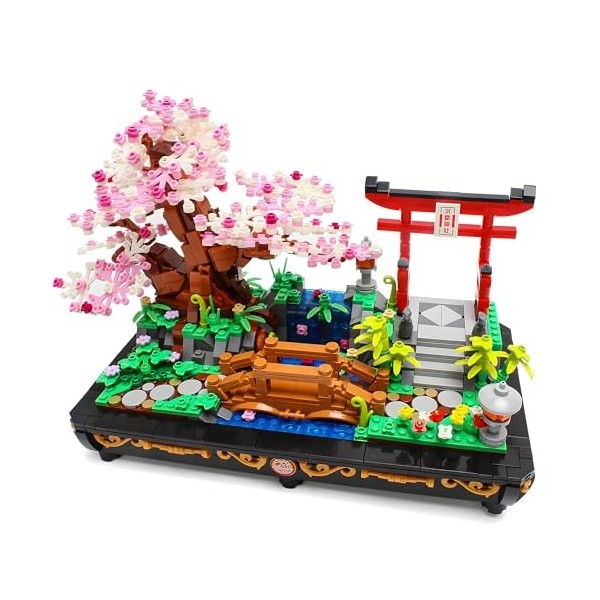 OundarM Ensemble de Mini Blocs de Construction Japonais Sakura Courtyard Bonsai, Collection botanique de Fleurs de Cerisier p