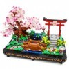 OundarM Ensemble de Mini Blocs de Construction Japonais Sakura Courtyard Bonsai, Collection botanique de Fleurs de Cerisier p