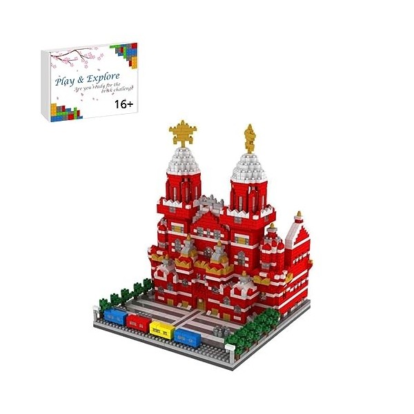 APRILA Technic World Famous Architecture for Red Square in Moscow Building Set, 2384Pcs Mini Nano Block Architecture Model Bu