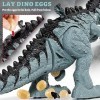 TOEY PLAY 49CM Grand Dinosaure Figurine Jouet pour Enfants, Marche Dinosaure Electrique avec Oeufs, Lumières et Sons, Project