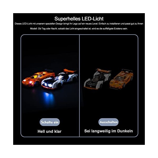 Kit déclairage LED pour Lego 76918 Speed ​​​​Champions McLaren Solus GT & McLaren F1 LM Pas Un modèle Lego , Kit déclairag