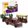 my BrickZ Set 0004 Camionnette Rouge avec Deux étals de marché, 384 Blocs de Construction Blocs de Serrage compatibles avec L