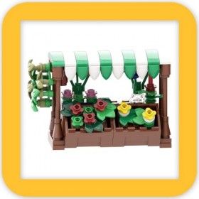 my BrickZ Set 0004 Camionnette Rouge avec Deux étals de marché, 384 Blocs de Construction Blocs de Serrage compatibles avec L