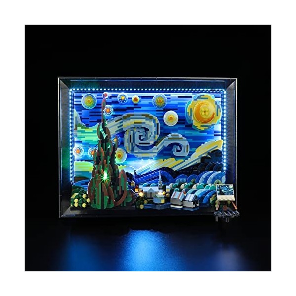 GEAMENT Jeu De Lumières Compatible avec Lego Vincent Van Gogh: The Starry Night - Kit Déclairage LED pour Ideas 21333 Jeu L