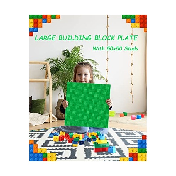 ANDIMEI Plaque Base Classic 50x50 - Lot de 3 40 x 40cm Grande Planche Classiques Baseplate Construction Platte Compatible Bas