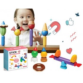 Stick-O Jeu de Construction magnétique pour Enfants à partir de 1,5 Ans, Jouets de Construction créatifs et éducatifs, Jeu de