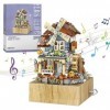 Blocs de construction modulaire pour maison - 799 blocs de serrage - Moulin à vent - Boîte à musique - Avec mini figurine, bo