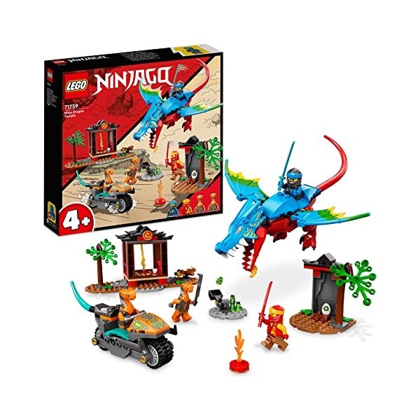 LEGO 71759 Ninjago Le Temple du Dragon Ninja, Ensemble de Jouet et de Figurine avec Moto, Comprend la Figurine NYA pour Proté