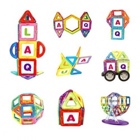 Veluoess 112 Pièces Blocs de Construction Magnétiques, Jeu de Construction Magnétique Blocs de Constructions Aimantés Jouet É