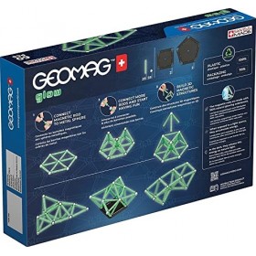 Geomag, Glow Recycled, Constructions Magnétiques Phosphorescentes, Barrettes Magnétiques Phosphorescentes, Pack de 60 Pièces,