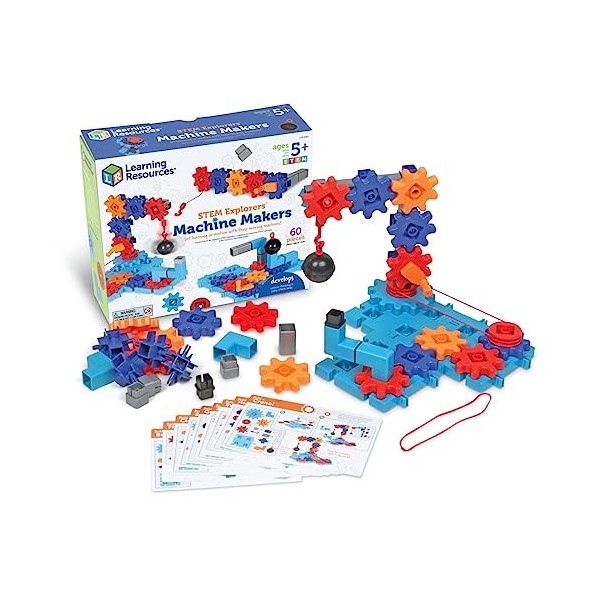 Learning Resources- Créateurs de Machines Explorers, 60 pièces, à partir de 5 Ans, Jeux de Construction, Kits STEM, d’ingénie